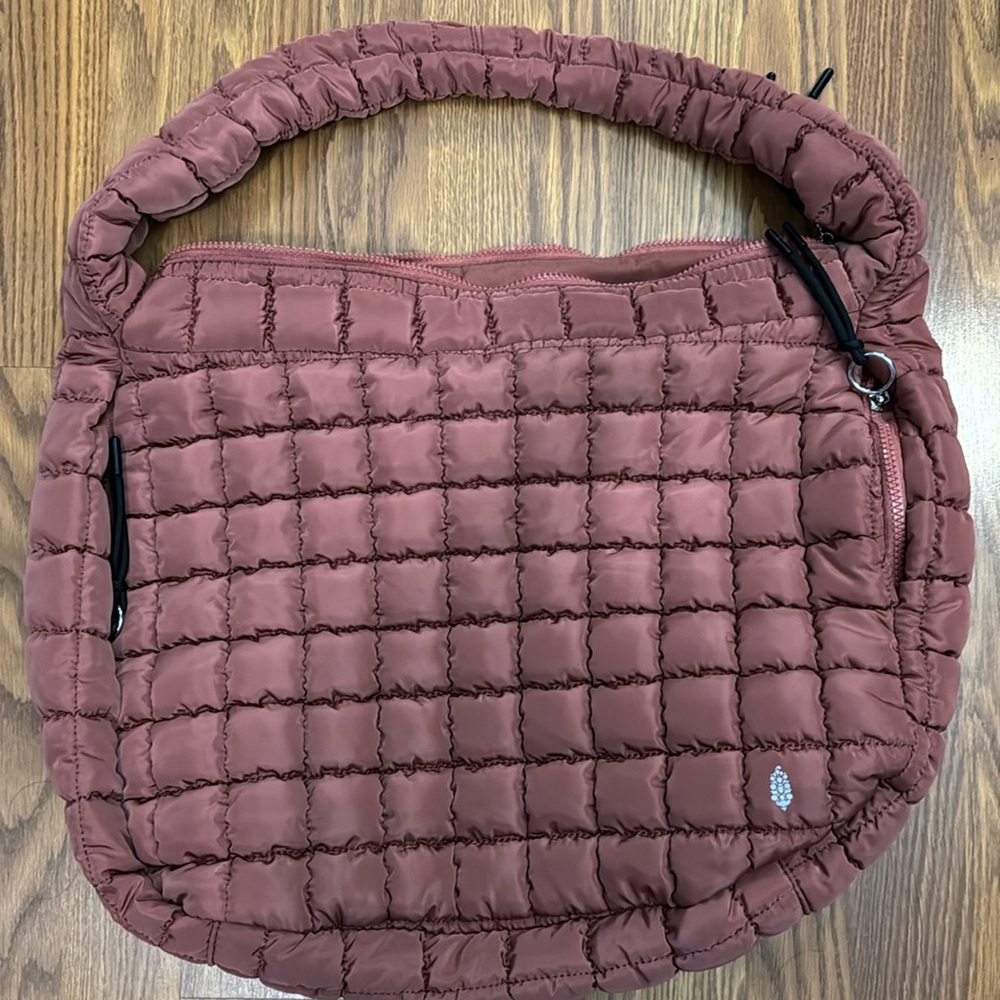 SOLD - Free People Quilted Carryall Bag - Dusty Rose